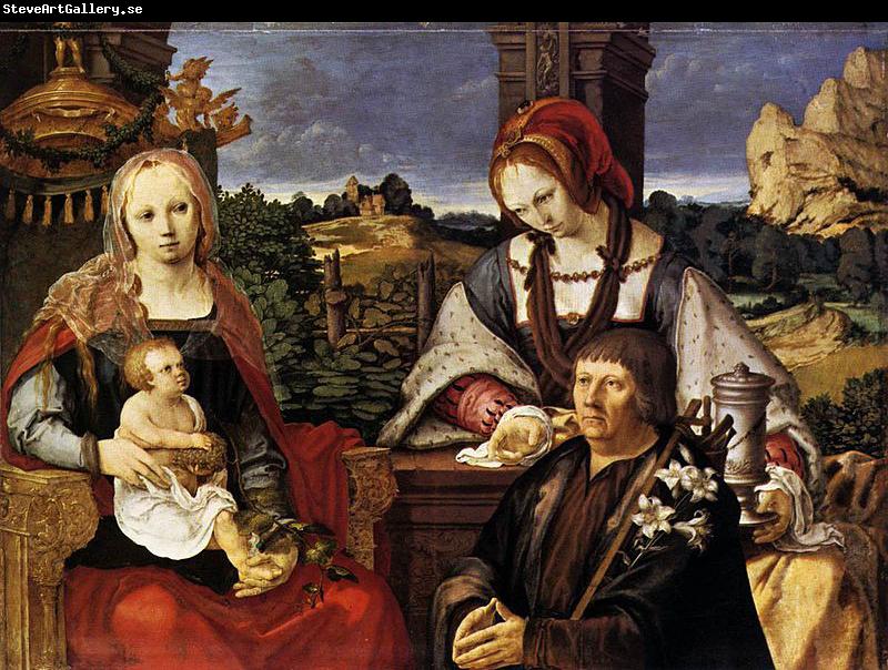 Lucas van Leyden Virgin and Child with Mary Magdalen and a donor.